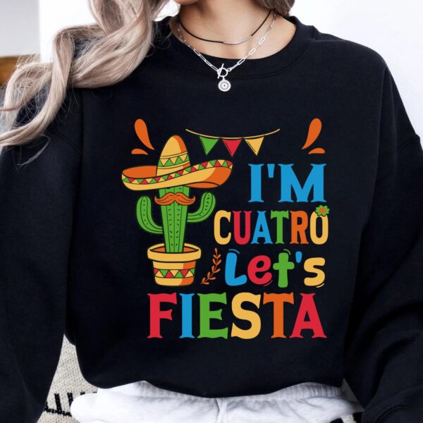 I'm Cuatro Let's Fiesta Svg Png, Fourth Fiesta Birthday Party Svg, 4th Birthday Svg, 4 Year Old Bday Gift Svg Cricut Sublimation Design - Image 3