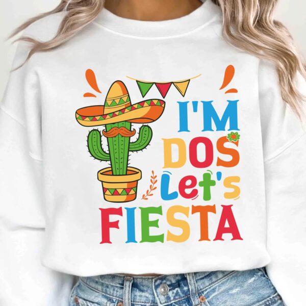 I'm Dos Let's Fiesta Svg Png, Second Fiesta Birthday Party Svg, 2nd Birthday Svg, 2 Year Old Bday Gift Svg Cricut Sublimation Design - Image 2