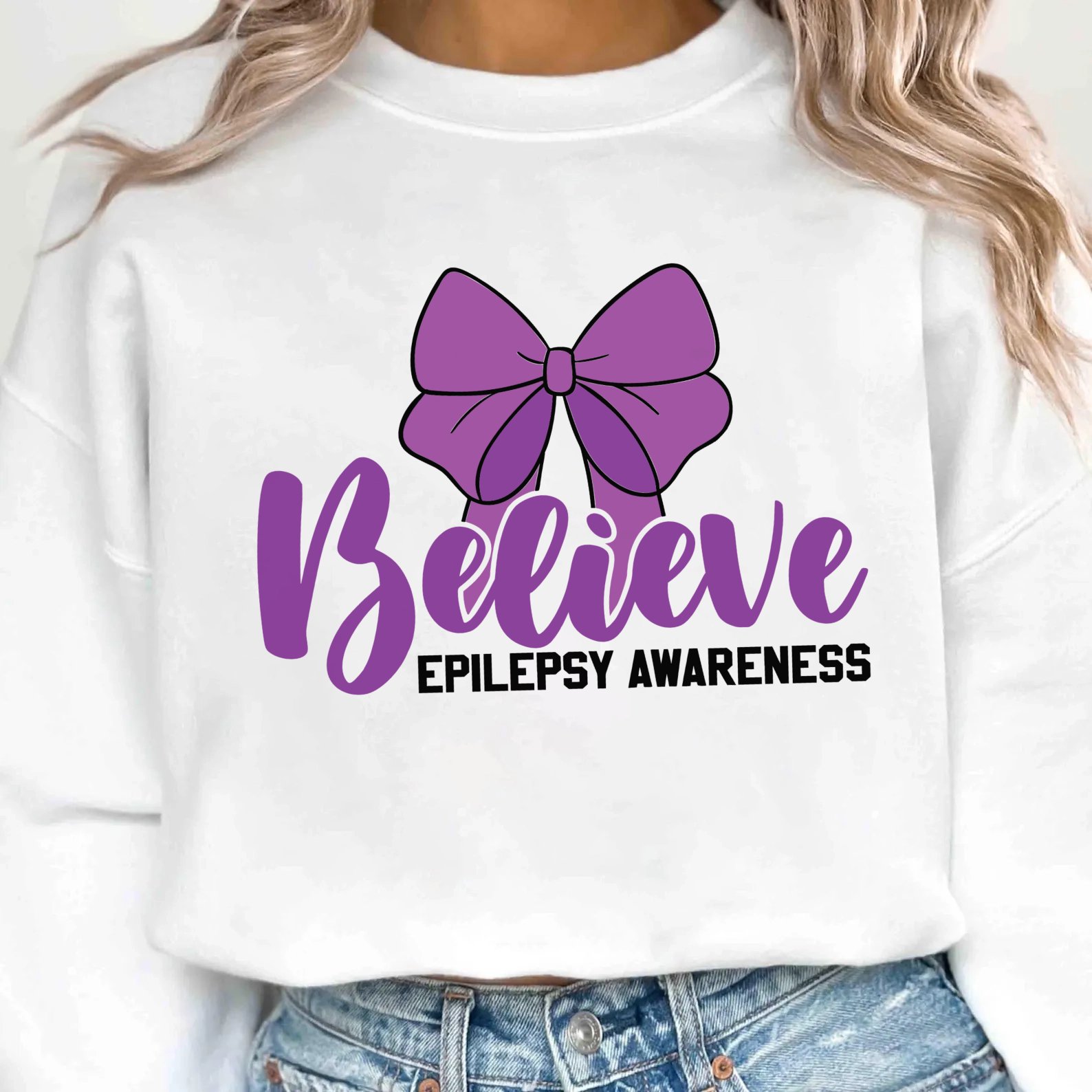 Believe Epilepsy Awareness Svg, Epilepsy Awareness Svg Png, Purple Ribbon Svg, Cricut Cut File Sublimation