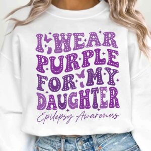 I Wear Purple For My Daughter Svg, Epilepsy Awareness Svg Png, Purple Ribbon Svg, Cricut Cut File Sublimation