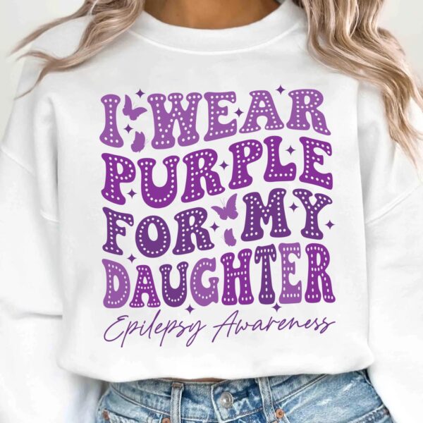 I Wear Purple For My Daughter Svg, Epilepsy Awareness Svg Png, Purple Ribbon Svg, Cricut Cut File Sublimation