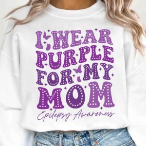 I Wear Purple For My Mom Svg, Epilepsy Awareness Svg Png, Purple Ribbon Svg, Cricut Cut File Sublimation