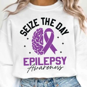 Seize The Day Epilepsy Awareness Svg, Epilepsy Awareness Svg Png, Purple Ribbon Svg, Cricut Cut File Sublimation