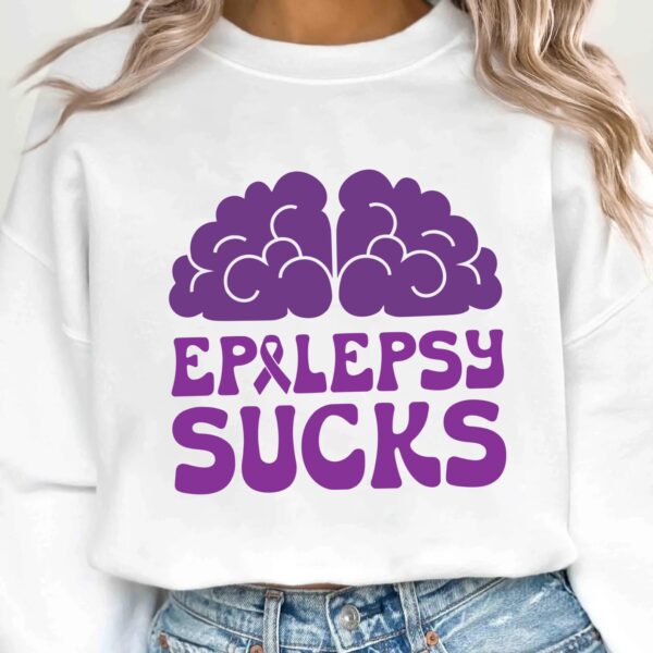 Epilepsy Sucks Svg, Epilepsy Awareness Svg Png, Purple Ribbon Svg, Cricut Cut File Sublimation - Image 2