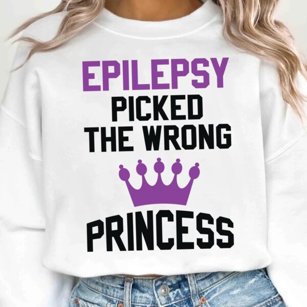 Epilepsy Picked The Wrong Princess Svg, Epilepsy Awareness Svg Png, Purple Ribbon Svg, Cricut Cut File Sublimation - Image 2