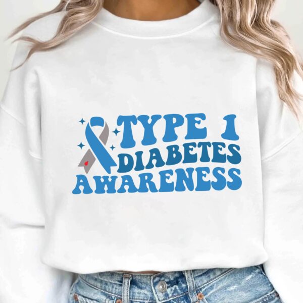 Type 1 Diabetes Awareness Svg, Diabetes Awareness Svg Png, Blue Ribbon Svg, Type 1 Diabetes T1D Awareness Svg Cricut Sublimation - Image 2