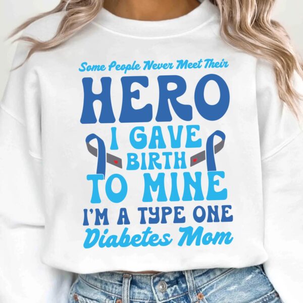 Some People Never Meet Their Hero Svg, Diabetes Awareness Svg Png, Blue Ribbon Svg, Type 1 Diabetes T1D Awareness Svg Cricut Sublimation - Image 2