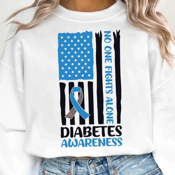 Diabetes Awareness Flag Svg, Diabetes Awareness Svg Png, Blue Ribbon Svg, Type 1 Diabetes T1D Awareness Svg Cricut Sublimation - Image 2