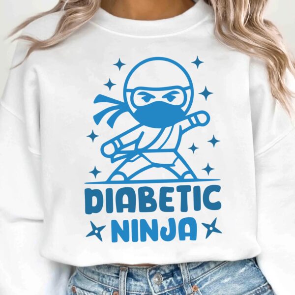 Diabetic Ninja Svg, Diabetes Awareness Svg Png, Blue Ribbon Svg, Type 1 Diabetes T1D Awareness Svg Cricut Sublimation - Image 2