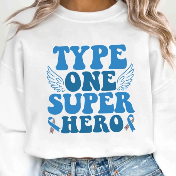 Type 1 Super Hero Svg, Diabetes Awareness Svg Png, Blue Ribbon Svg, Type 1 Diabetes T1D Awareness Svg Cricut Sublimation - Image 2