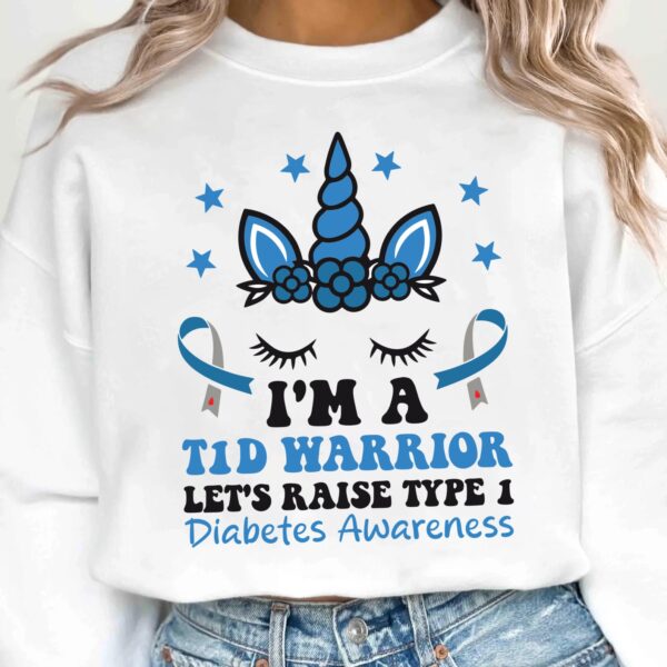 I'm a T1d Warrior Let's Raise Type 1 Diabetes Awareness Svg, Diabetes Awareness Svg Png, Blue Ribbon Svg, Type 1 Diabetes T1D Awareness Svg - Image 2