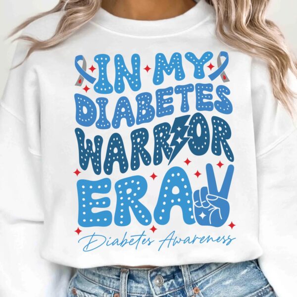 In My Diabetes Warrior Era Svg, Diabetes Awareness Svg Png, Blue Ribbon Svg, Type 1 Diabetes T1D Awareness Svg Cricut Sublimation - Image 2