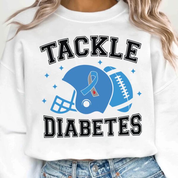 Tackle Diabetes Svg, Diabetes Awareness Svg Png, Blue Ribbon Svg, Type 1 Diabetes T1D Awareness Svg Cricut Sublimation - Image 2