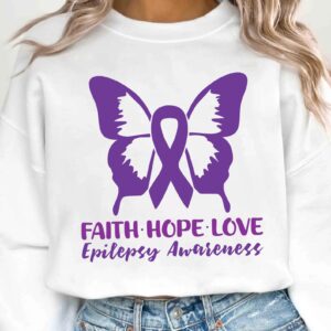 Faith Hope Love Epilepsy Awareness Svg, Epilepsy Awareness Svg Png, Purple Ribbon Svg, Cricut Cut File Sublimation