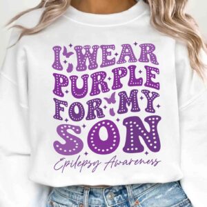 I Wear Purple For My Son Svg, Epilepsy Awareness Svg Png, Purple Ribbon Svg, Cricut Cut File Sublimation