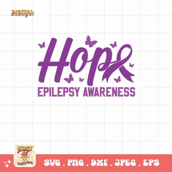 Epilepsy Awareness Hope Svg, Epilepsy Awareness Svg Png, Purple Ribbon Svg, Cricut Cut File Sublimation - Image 3