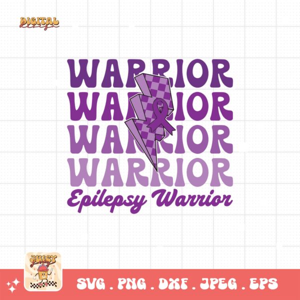 Epilepsy Warrior Svg, Epilepsy Awareness Svg Png, Purple Ribbon Svg, Cricut Cut File Sublimation - Image 3