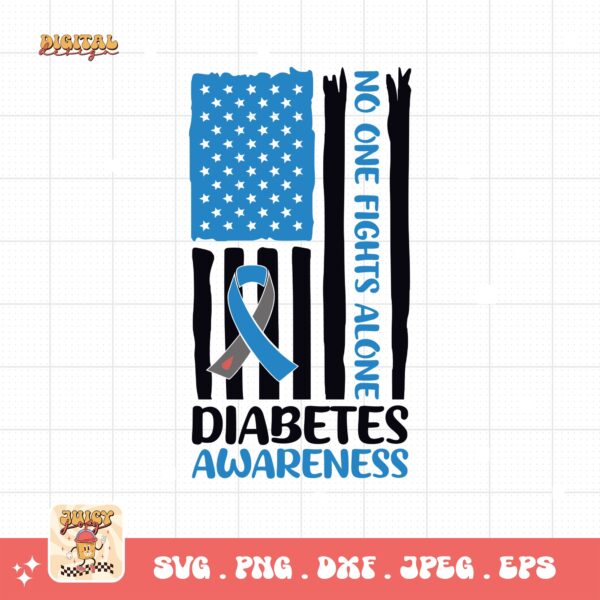 Diabetes Awareness Flag Svg, Diabetes Awareness Svg Png, Blue Ribbon Svg, Type 1 Diabetes T1D Awareness Svg Cricut Sublimation