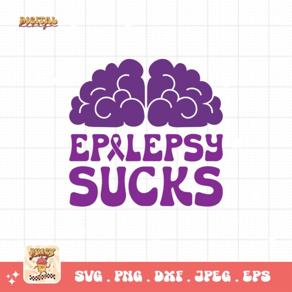 Epilepsy Sucks Svg, Epilepsy Awareness Svg Png, Purple Ribbon Svg, Cricut Cut File Sublimation - Image 3