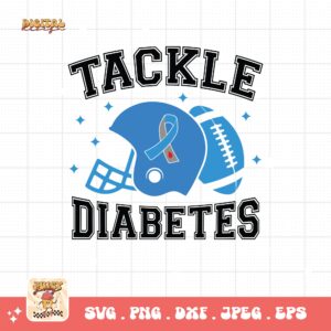 Tackle Diabetes Svg, Diabetes Awareness Svg Png, Blue Ribbon Svg, Type 1 Diabetes T1D Awareness Svg Cricut Sublimation