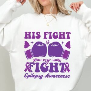 His Fight Is My Fight Svg, Epilepsy Awareness Svg Png, Purple Ribbon Svg, Cricut Cut File Sublimation