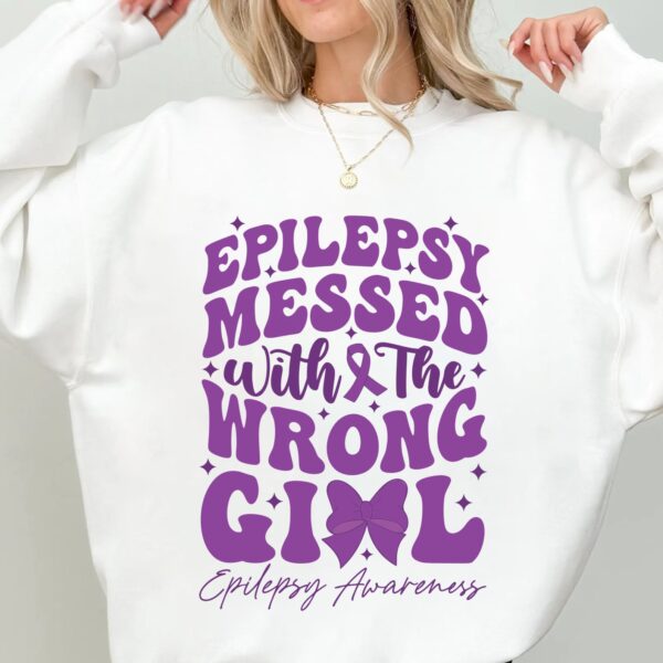 Epilepsy Messed With The Wrong Girl Svg, Epilepsy Awareness Svg Png, Purple Ribbon Svg, Cricut Cut File Sublimation