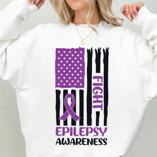 Epilepsy Awareness Flag Svg, Epilepsy Awareness Svg Png, Purple Ribbon Svg, Cricut Cut File Sublimation - Image 2