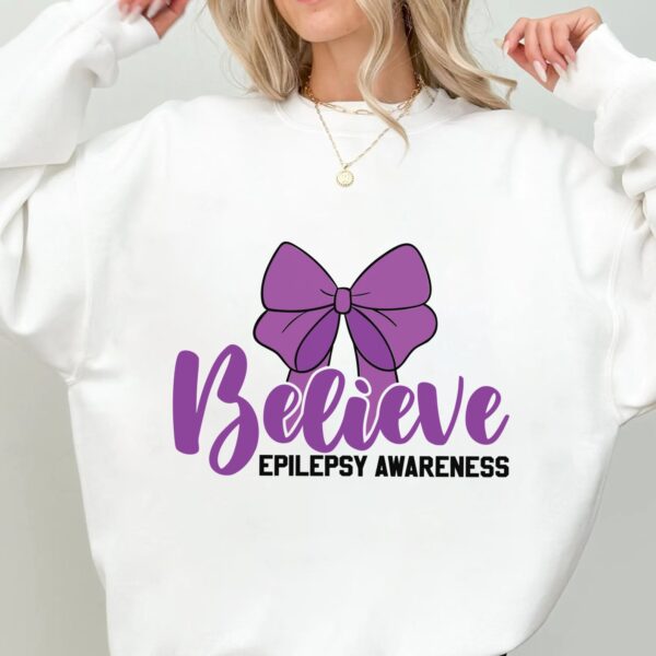 Believe Epilepsy Awareness Svg, Epilepsy Awareness Svg Png, Purple Ribbon Svg, Cricut Cut File Sublimation - Image 2