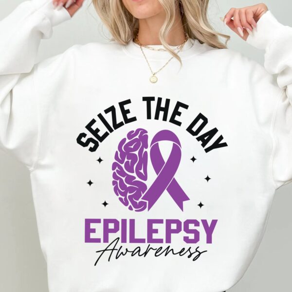 Seize The Day Epilepsy Awareness Svg, Epilepsy Awareness Svg Png, Purple Ribbon Svg, Cricut Cut File Sublimation - Image 2