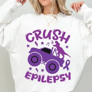 Crush Epilepsy Svg, Epilepsy Awareness Svg Png, Purple Ribbon Svg, Cricut Cut File Sublimation