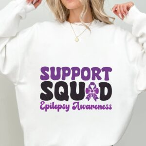 Support Squad Svg, Epilepsy Awareness Svg Png, Purple Ribbon Svg, Cricut Cut File Sublimation