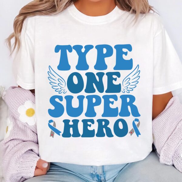 Type 1 Super Hero Svg, Diabetes Awareness Svg Png, Blue Ribbon Svg, Type 1 Diabetes T1D Awareness Svg Cricut Sublimation - Image 3