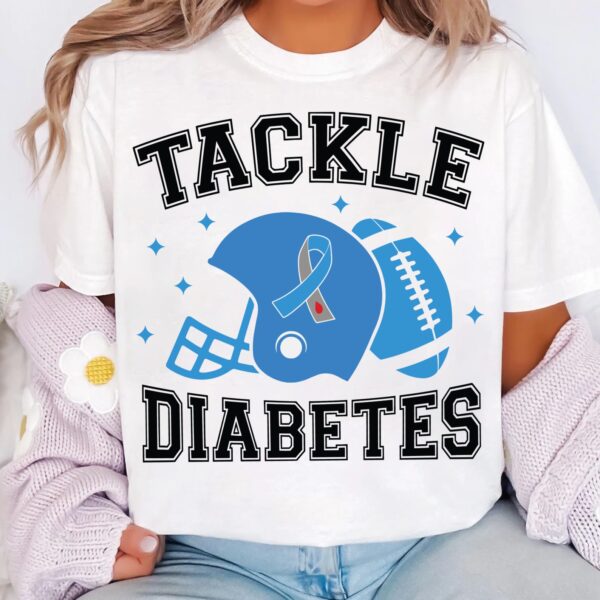 Tackle Diabetes Svg, Diabetes Awareness Svg Png, Blue Ribbon Svg, Type 1 Diabetes T1D Awareness Svg Cricut Sublimation - Image 3