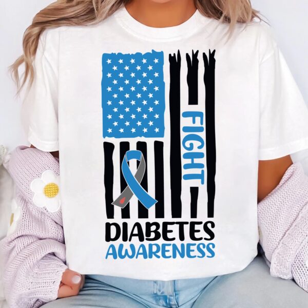 Diabetes Awareness Flag Svg, Diabetes Awareness Svg Png, Blue Ribbon Svg, Type 1 Diabetes T1D Awareness Svg Cricut Sublimation - Image 3