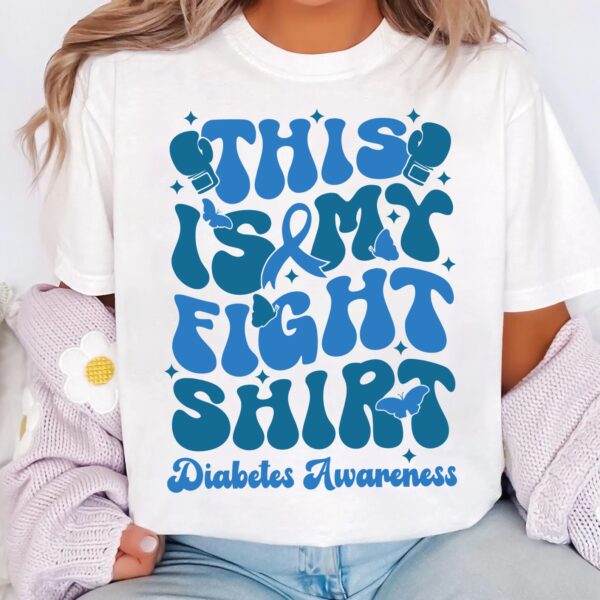 This is My Fight Shirt Svg, Diabetes Awareness Svg Png, Blue Ribbon Svg, Type 1 Diabetes T1D Awareness Svg Cricut Sublimation - Image 3