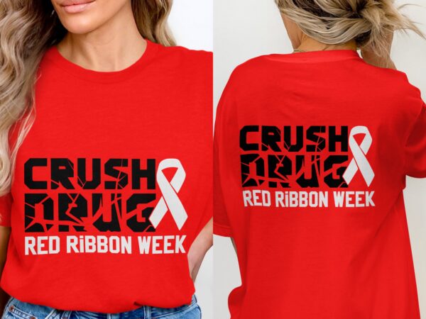 Red Ribbon Week Svg Png, Crush Drug Svg, Drug Free Svg, Red Ribbon Awareness Svg Cricut Sublimation Design - Image 3