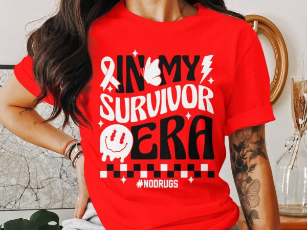 Red Ribbon Week Svg Png, In My Survivor Era Svg, Drug Free Svg, Red Ribbon Awareness Svg Cricut Sublimation Design - Image 2