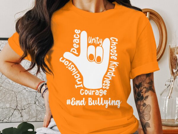 Unity Day Svg Png, Courage Unity Peace Inclusion Choose Kindness #END Bullying Svg, Anti Bully Svg Anti Bullying Prevention Month Svg Cricut - Image 3