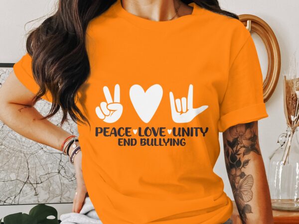 Unity Day Svg Png, Peace Love Unity End Bullying Svg, Anti Bully Svg, Anti Bullying Prevention Month Svg Cricut File Sublimation Design - Image 3