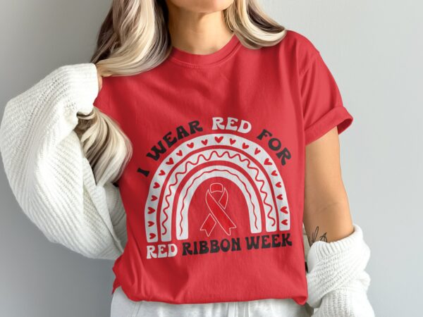 Red Ribbon Week Svg Png, I Wear Red For Red Ribbon Week Svg, Drug Free Svg, Red Ribbon Awareness Svg Cricut Sublimation Design - Image 3