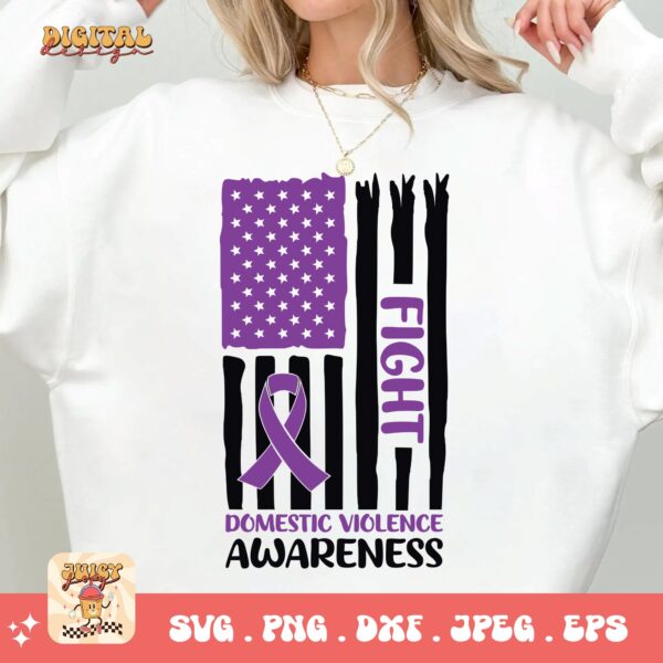 Domestic Violence Awareness Svg Png, Domestic Violence Flag Svg, Domestic Abuse Svg Cricut File Sublimation - Image 2