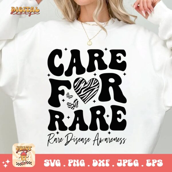 Care For Rare Png Svg, Rare Disease Support Svg, Ehlers danlos Syndrome Png Cricut Designs, Zebra Ribbon Svg - Image 2