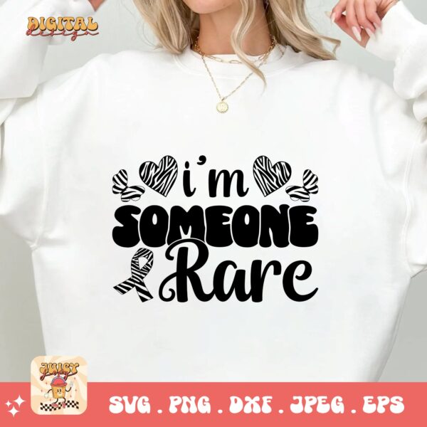 I'm Someone Rare Png Svg, Rare Disease Support Svg, Ehlers danlos Syndrome Png Cricut Designs, Zebra Ribbon Svg - Image 2