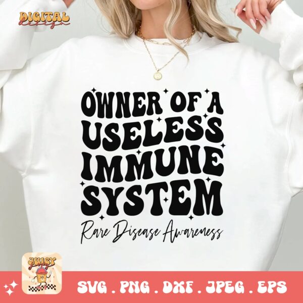Owner Of A Useless Immune System Png Svg, Rare Disease Support Svg, Ehlers danlos Syndrome Png Cricut Designs, Zebra Ribbon Svg - Image 2