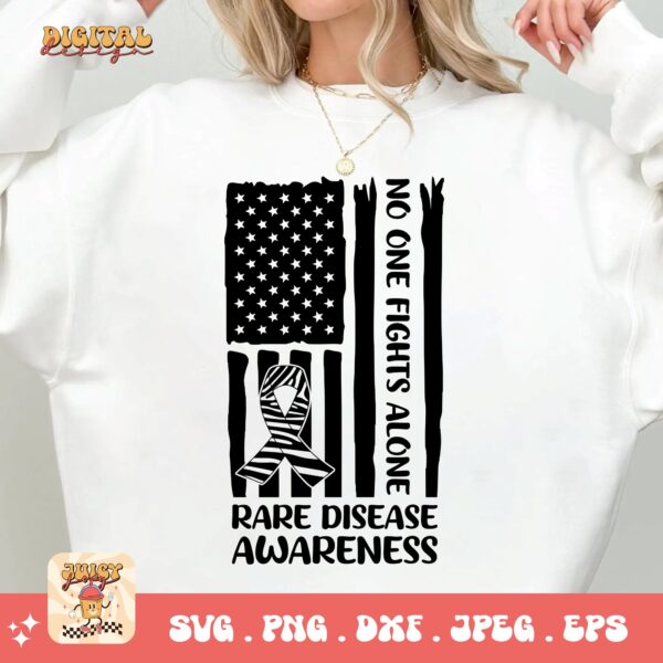 Rare Disease Flag Png Svg, Rare Disease Support Svg, Ehlers danlos Syndrome Png Cricut Designs, Zebra Ribbon Svg - Image 2