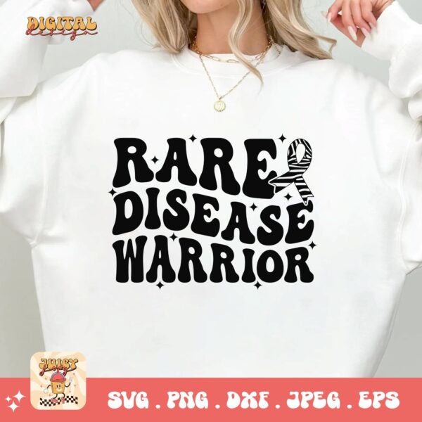Rare Disease Warrior Png Svg, Rare Disease Support Svg, Ehlers danlos Syndrome Png Cricut Designs, Zebra Ribbon Svg - Image 2