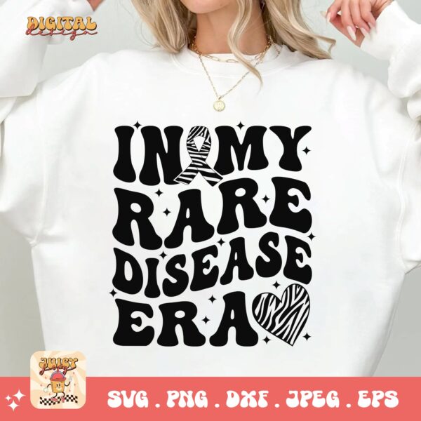 In My Rare Disease Era Png Svg, Rare Disease Support Svg, Ehlers danlos Syndrome Png Cricut Designs, Zebra Ribbon Svg - Image 2