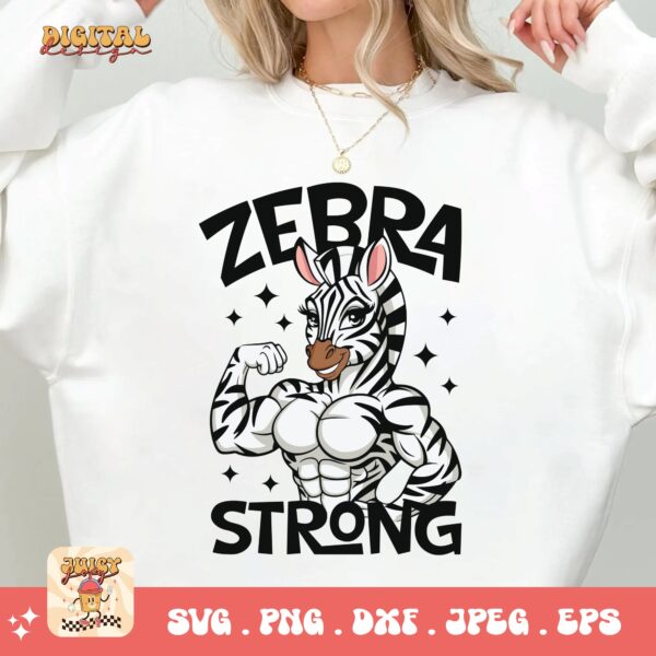 Zebra Strong Png Svg, Rare Disease Support Svg, Ehlers danlos Syndrome Png Cricut Designs, Zebra Ribbon Svg - Image 2