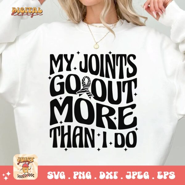 My Joints Go Out Png Svg, Rare Disease Support Svg, Ehlers danlos Syndrome Png Cricut Designs, Zebra Ribbon Svg - Image 2