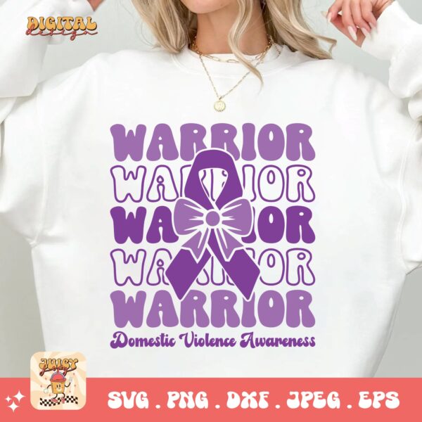 Domestic Violence Awareness Svg Png, Warrior Domestic Violence Svg, Domestic Abuse Svg Cricut File Sublimation - Image 2